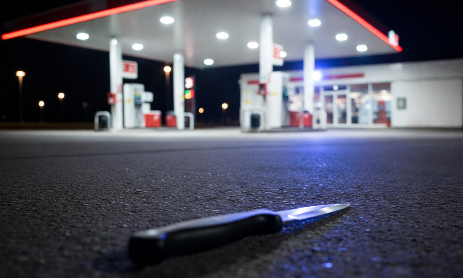 Iraner überfiel Tankstelle mit Messer – Festnahme — KI-Generiert