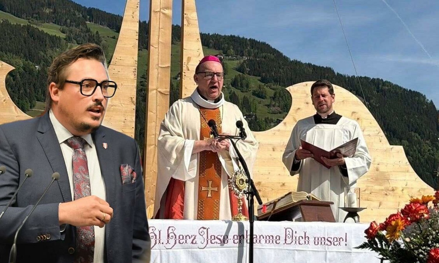 Steiner und Bischof Glettler — Parlamentsdirektion/ Johannes Zinner / Screenshot / Facebook