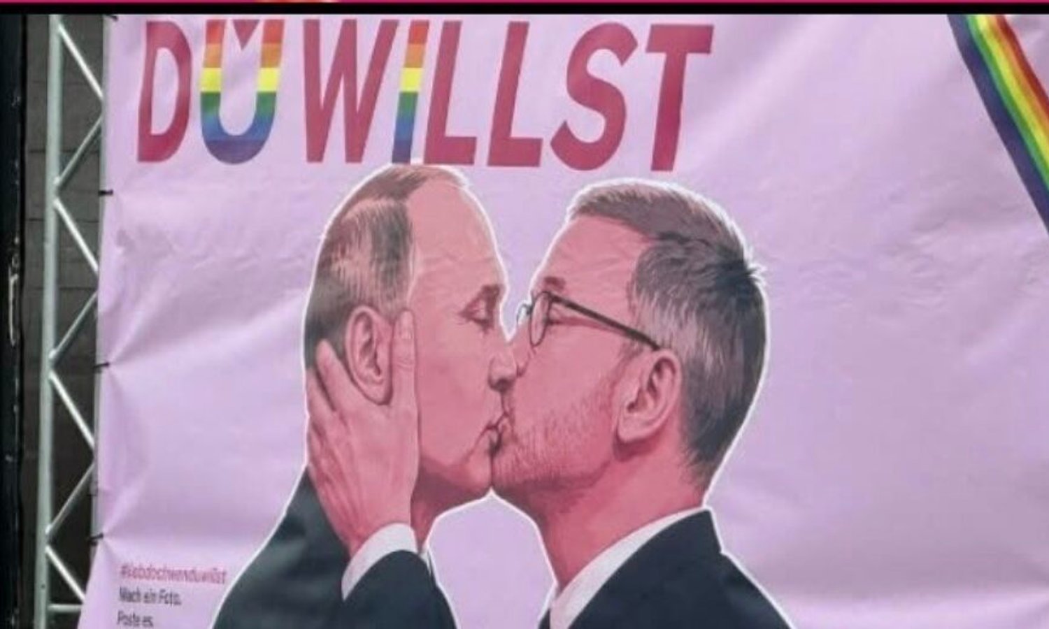 Putin und Kickl auf Neos-Transparent — Z.V.g.