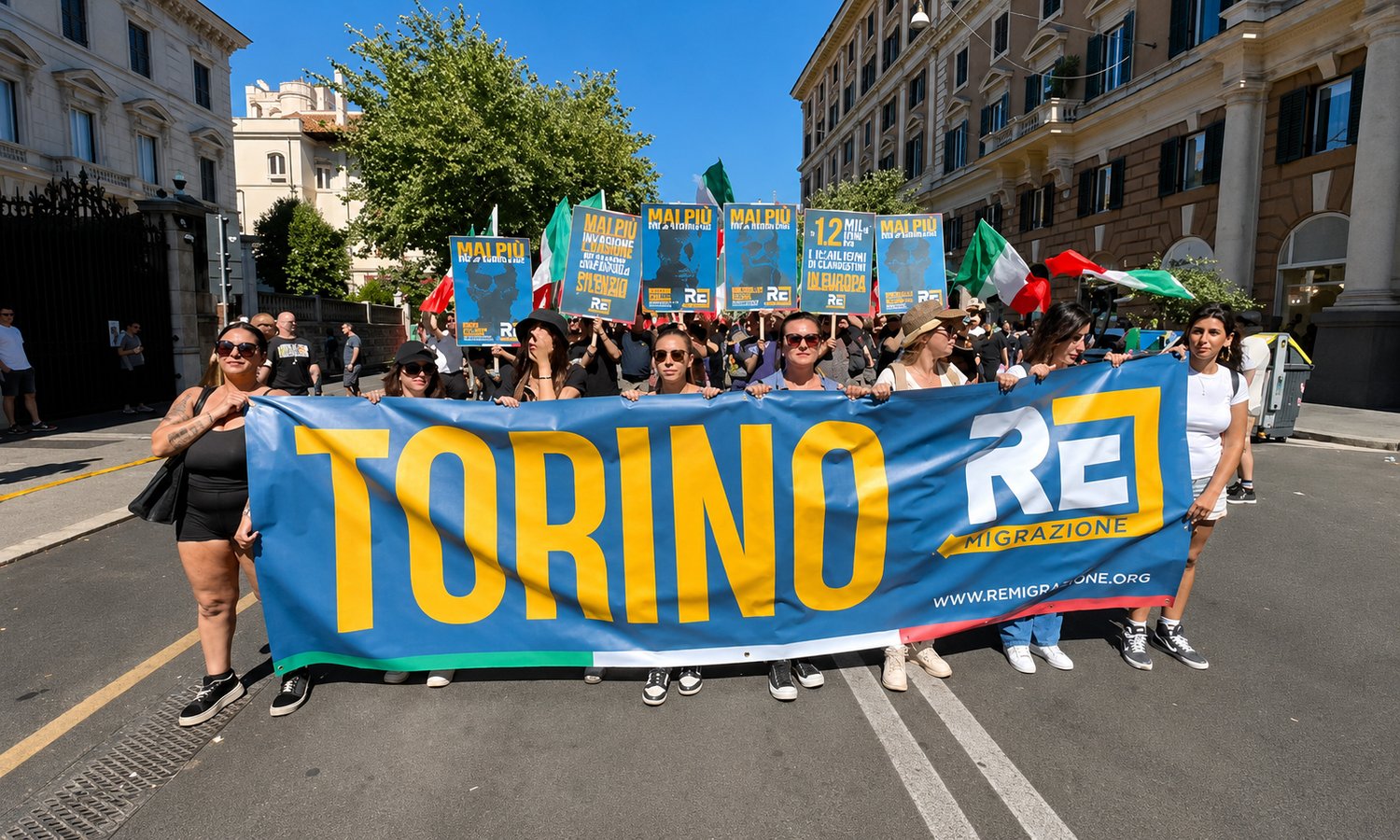 Große Remigrations-Demonstration in Rom  — Screenshot Il Messaggero / YouTube