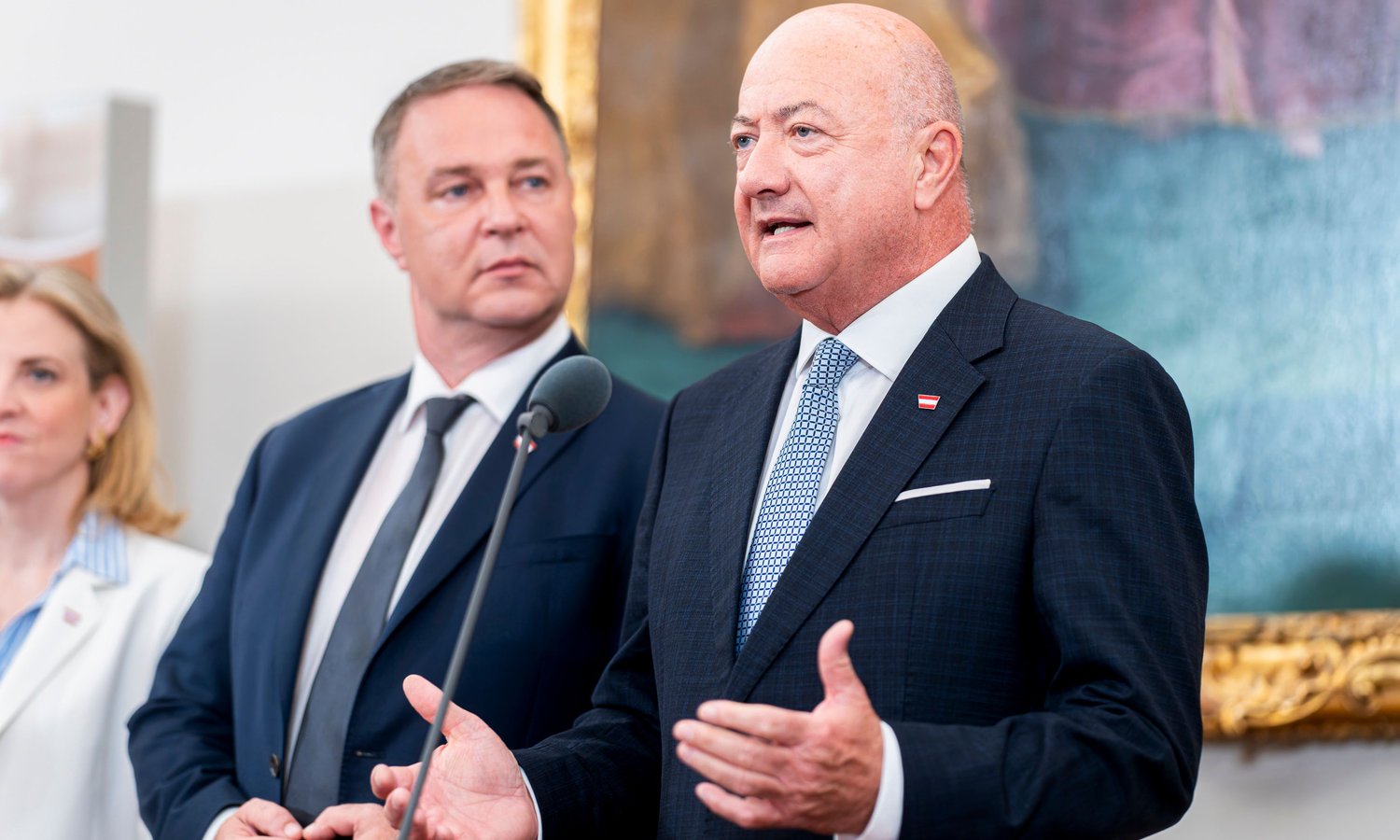 Stocker, Babler, Meinl-Reisinger — BKA/Florian Schrötter