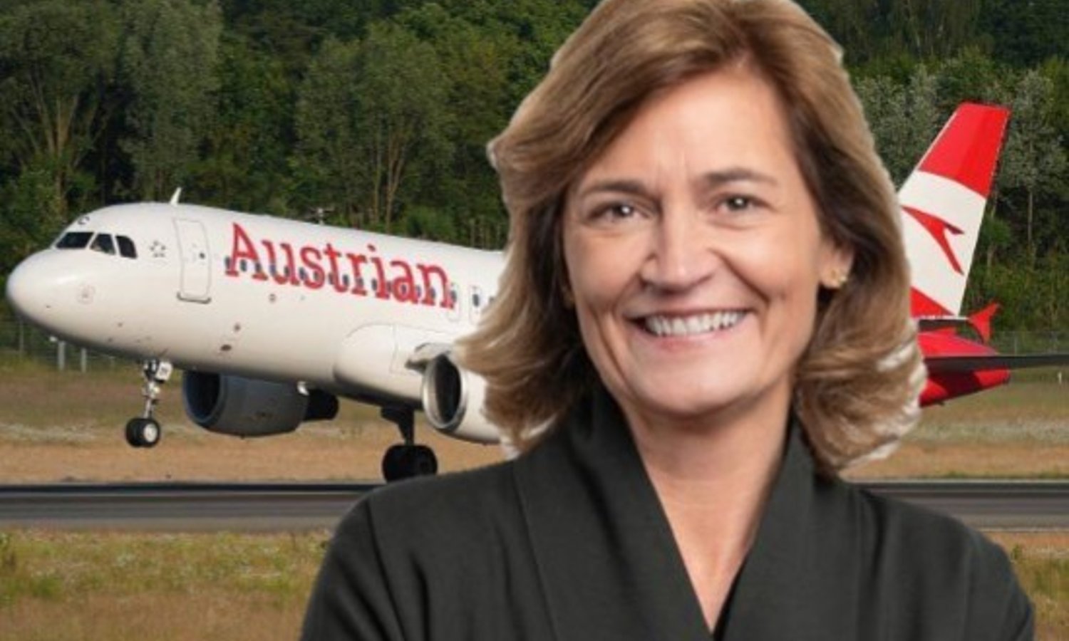 Elisabeth Dieringer und Flugzeug — FPÖ Webseite / Own work / Wikimedia CC BY-SA 4.0