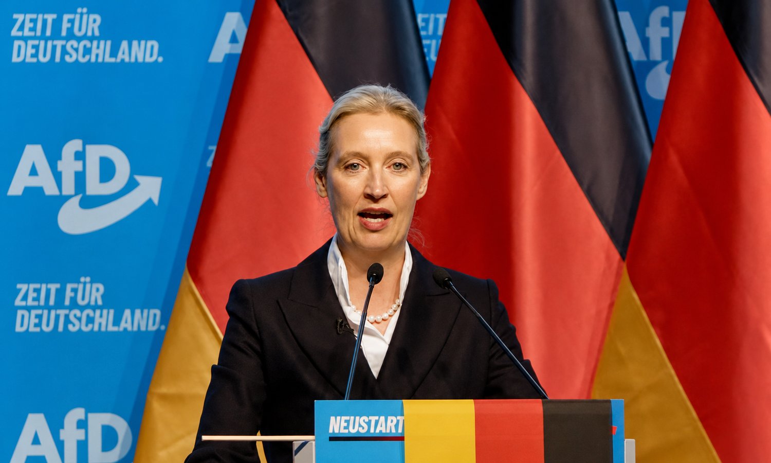 Blamage für Linke, Parteitag startet pünktlich — Screenshot AfD TV