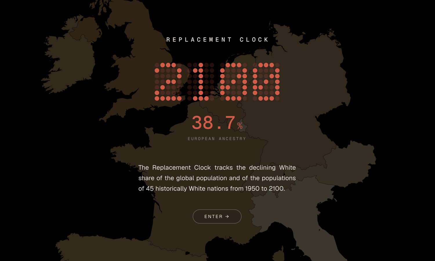 Statistik enthüllt rapiden Bevölkerungs-Austausch — Screenshot/replacementclock