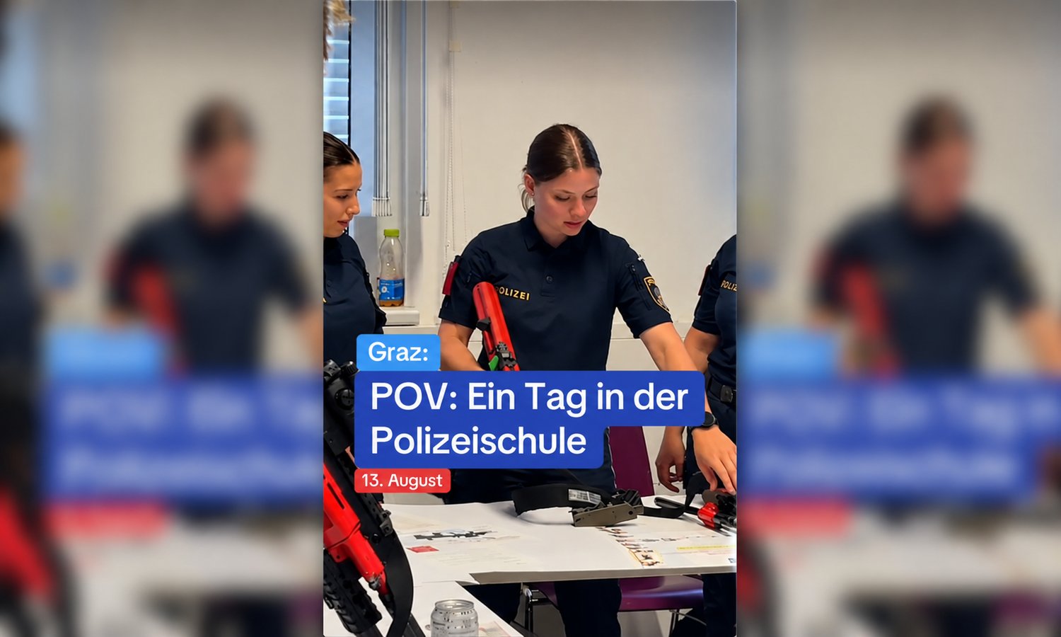 Polizeischüler im linken Visier des ORF — Screenshot Zeit im Bild - ZIB / TikTok