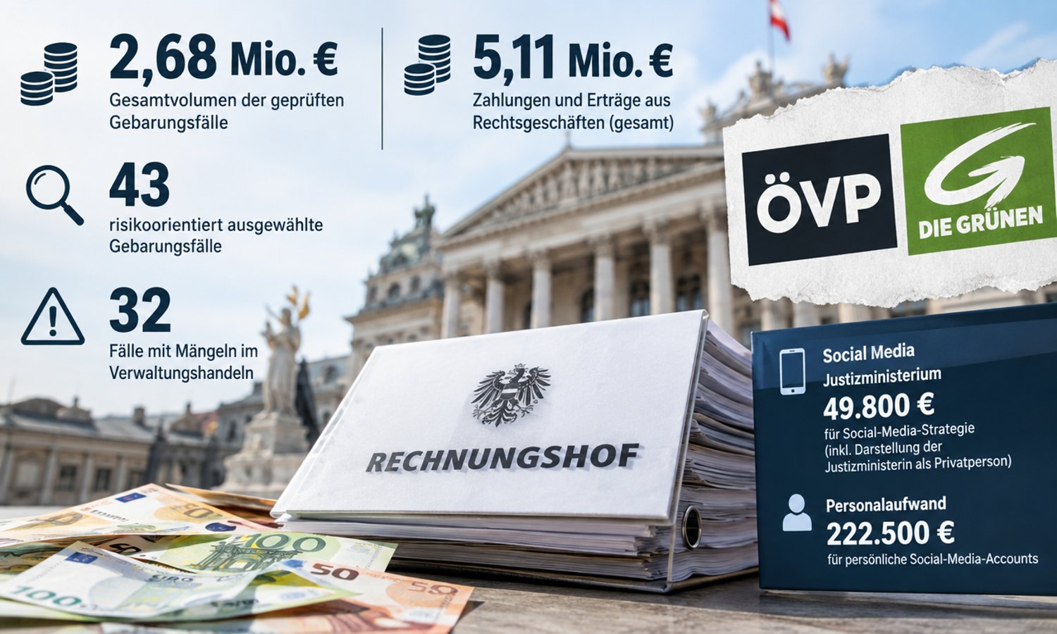 Rechnungshof kritisiert Vergaben im Parteienumfeld — KI-generiertes Symbolbild