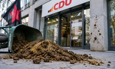Nach Rausch-Wahl: Linksextreme Pferdemistaktion gegen die CDU — KI-generiert / Unzensuriert