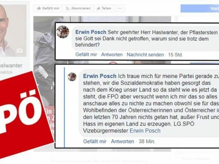 SPÖ-Eklat auf Facebook: "Sind sie behindert?" — Bild: Facebook-Seite von Patrick Haslwanter