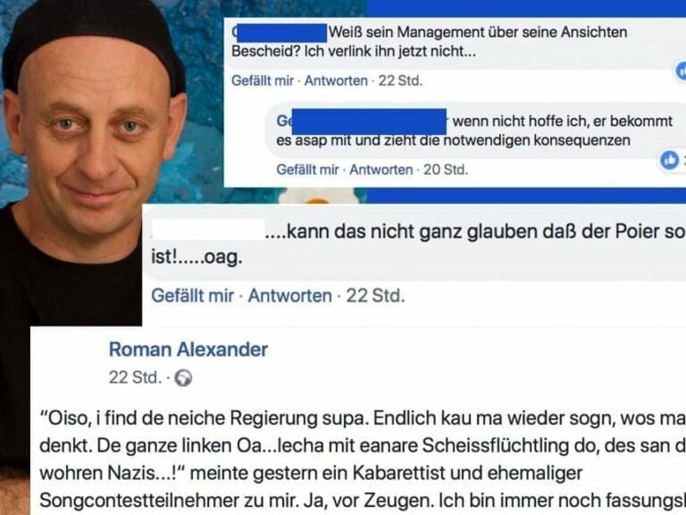 Hass-Postings gegen Alfred Poier — Bild: Reinhard Mayr / Zusammenstellung unzensuriert