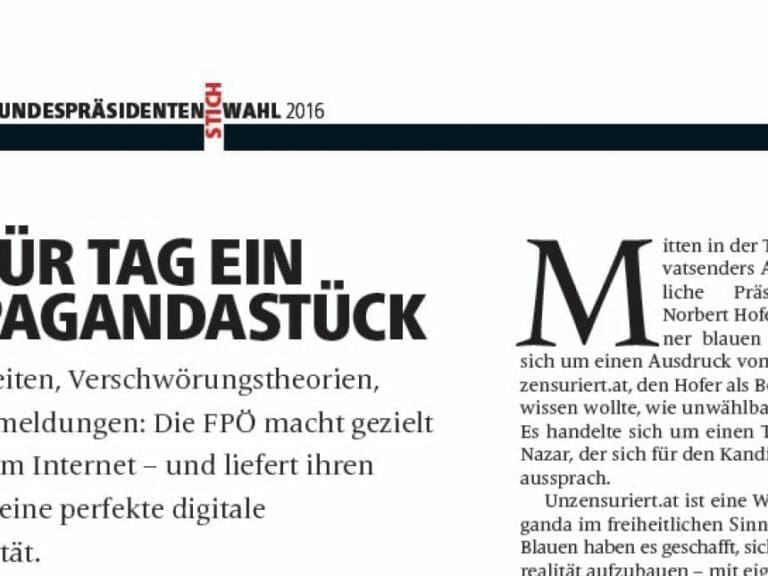 Profil fragt, unzensuriert antwortet öffentlich — Bild: profil 21/2016, S. 36