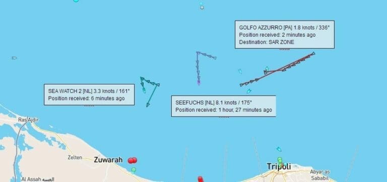 "Flüchtlinge": Moralische Erpressung wie nie — Bild: Screenshot MarineTraffic.com