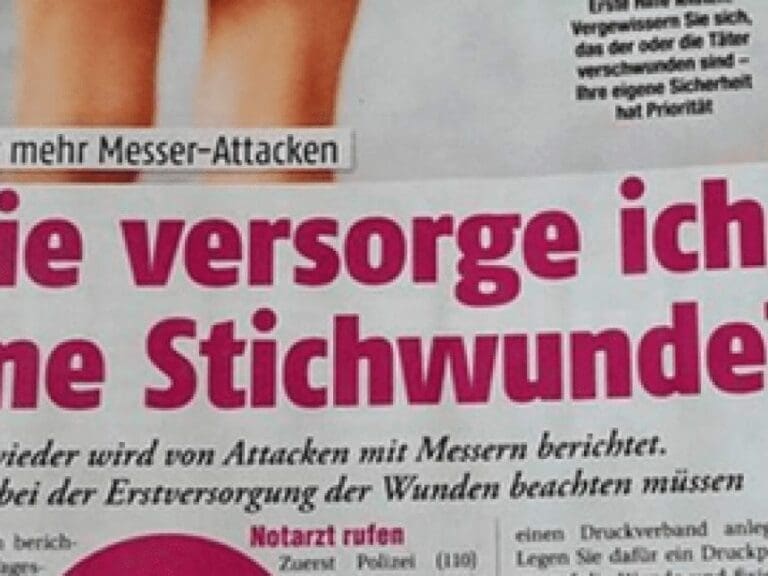 Frauenmagazin mit Tipps für Niedergestochene — Bild: privat / zVg