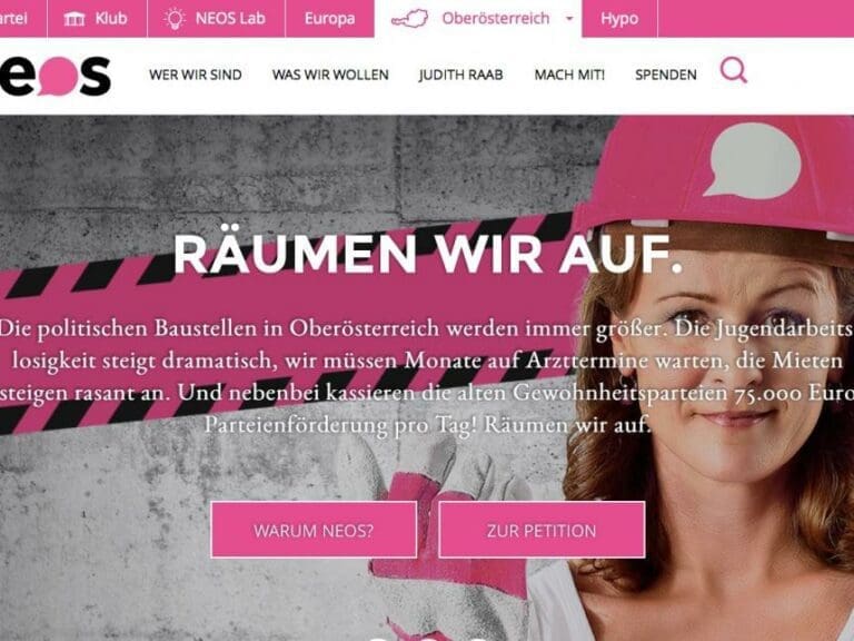 NEOS: OÖ-Landtagsklub schon jetzt in Planung — Bild: Screenshot: Webseite NEOS Oberösterreich