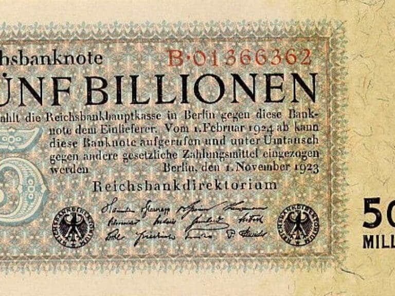 Was kommt nach dem Staatsbankrott? — Bild: Reichsbank / wikipedia.org (PD-GermanGov-currency)
