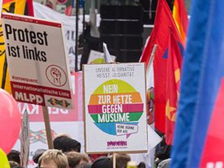 Islamist unterstützt Anti-AfD-Demo in Wiesbaden — Bild: Elke Wetzig / wikipedia commons / (CC BY-SA 4.0)