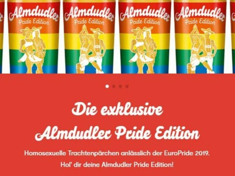 Wien: Regenbogenparade mit Kern und Conchita — Bild: Screenshot / almdudler.com