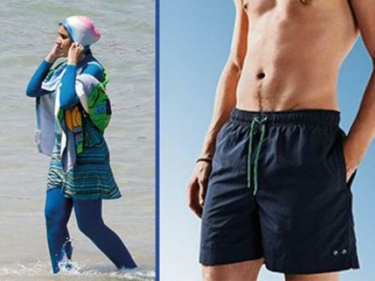 Schwimmbad in Bayern verbannt Burkini-Gäste — Bild: Fotomontage: Privat/ Giorgio Montersino /Wikimedia (CC BY-SA 3.0)