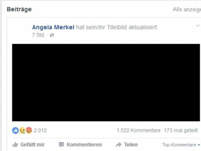 Nach LKW-Todesfahrt: Wieder Wut auf Merkel — Bild: Screenshot - Facebookseite von Angela Merkel