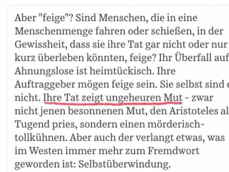 Unglaublich: Süddeutsche Zeitung nennt Terror von Islamisten “mutig” — Bild: Screenshot / Twitter @Varg_I_Veum