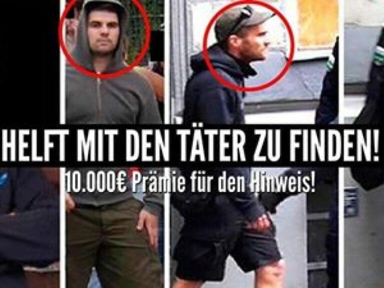 Nach Steinwurf: Polizei sucht vier Tatverdächtige — Bild: C LPD WIEN / BMI / IBÖ