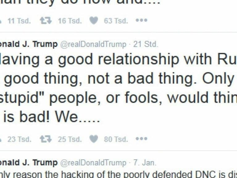 Trump: Russland-Kritiker sind Idioten — Bild: Screenshot Twitter