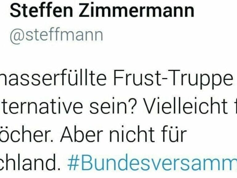Katholischer Redakteur beschimpft AfD unflätig — Bild: Screenshot Twitter/@steffmann
