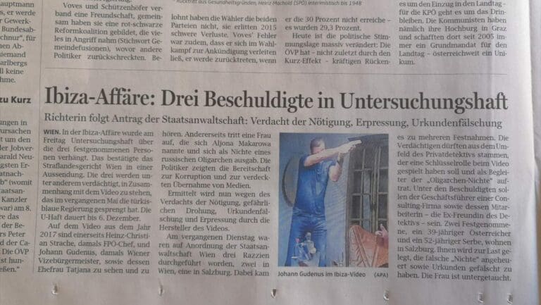 OÖN — Screenshot der Print-Ausgabe OÖN, 23.11.2019