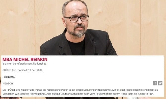 Michel Reimon und sein Hassposting
