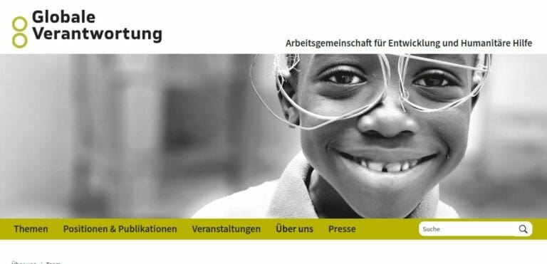 Türkis-Grün verschleudert sinnlos Steuergeld — Bildschirmfoto Webseite „Globale Verantwortung“