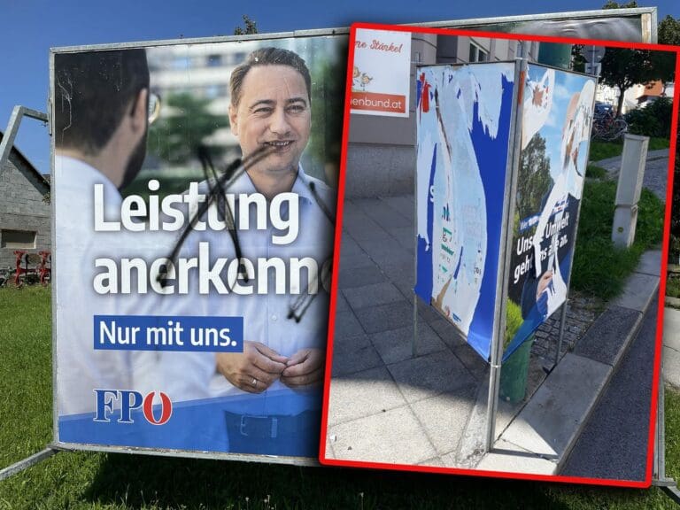 FPÖ-Plakate zerstört: Rote Studentin erwischt — FPÖ Oberösterreich