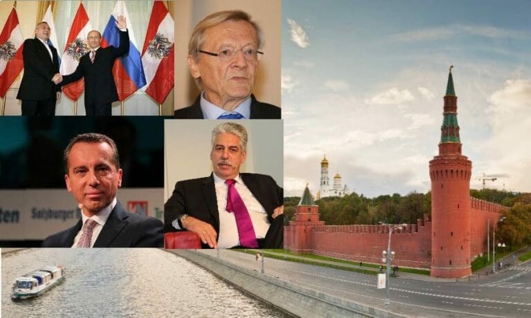 Gusenbauer, Schüssel, Kern, Schelling, Kreml — Anton Zelenov / (CC BY 3.0) / SPÖ / (CC BY-SA 2.0) / Presidential Press and Information Office / (CC BY 3.0) / blue-news.org / (CC BY-SA 2.0) / Franz Johann Morgenbesser / (CC BY-SA 2.0) / Wikimedia