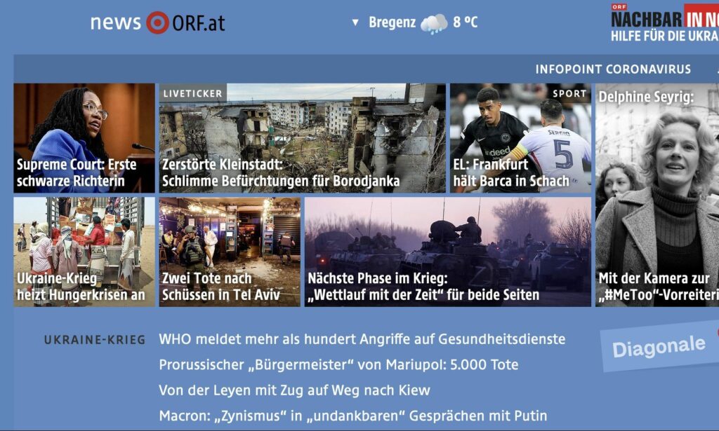 ORF Internetseite