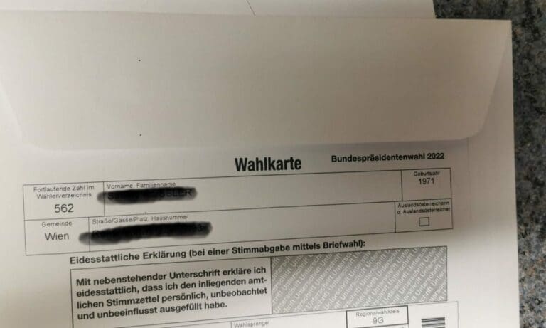 Wahlkarte BP-Wahl 2022 — z.V.g.
