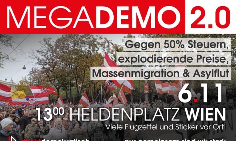 Plakat für Megademo am 6.11.2022 — Z.V.g.