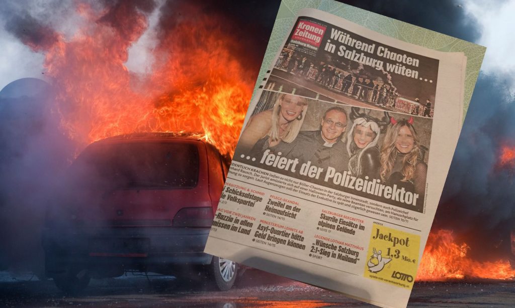 Brennendes Auto / Kronen Zeitung