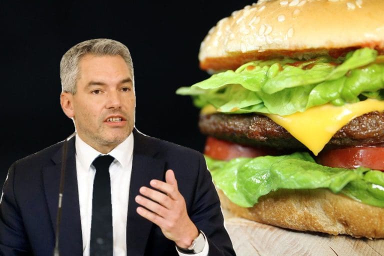 Karl Nehammer und Hamburger — Dragan Tatic / BKA / LordLucas / pixabay.com