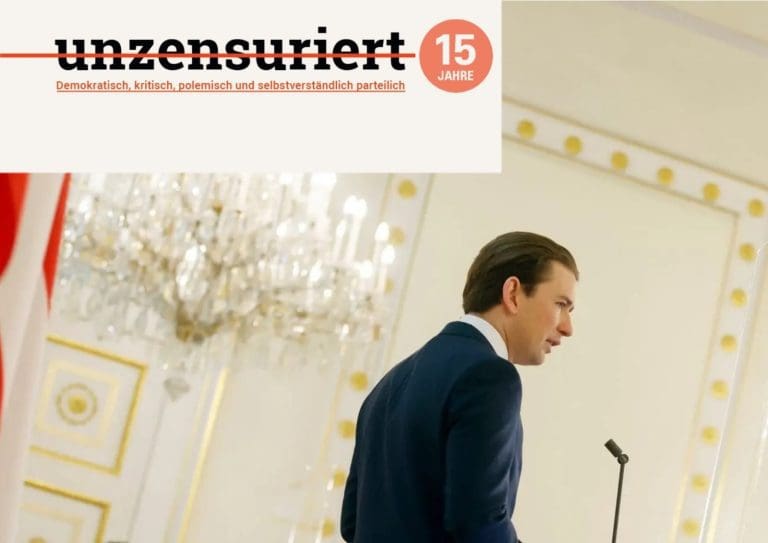 Sebastian Kurz und unzensuriert-Logo — Dragan Tatic / BKA und unzensuriert