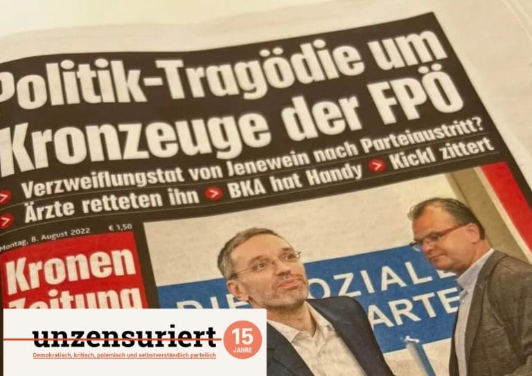 Kronen Zeitung, Titelblatt — unzensuriert