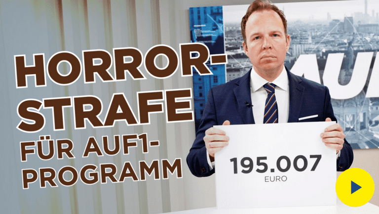 Ruinöse Geldstrafe für Privat-Sender AUF1  — Screenshot AUF1tv