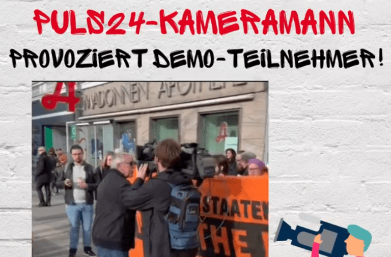 Absicht? Puls24 schickte FPÖ linken Aktivisten — screenshot FPÖ, X
