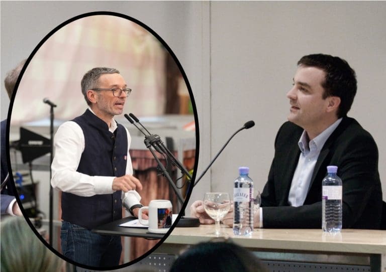 Herbert Kickl und Florian Klenk —  Manfred Werner - Tsui / Wikimedia CC BY-SA 3.0 Deed / Alois Endl