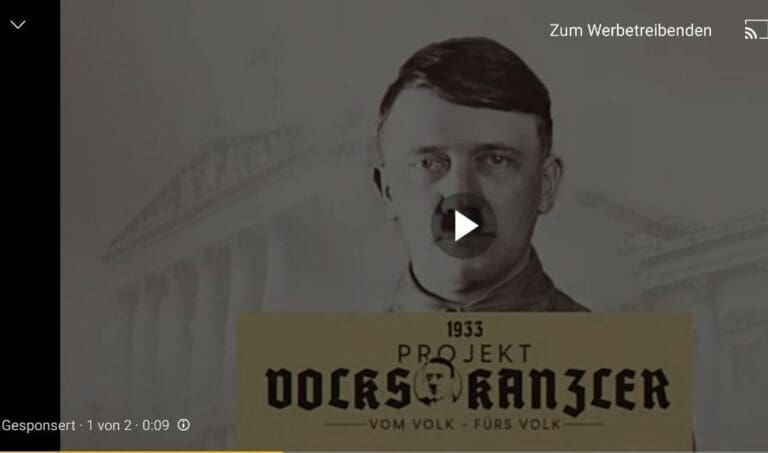 Video auf "Youtube" setzt Kickl mit Hitler gleich — Screenshot youtube