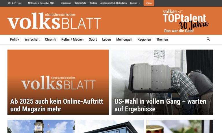 Volksblatt — Screenshot / Volksblatt