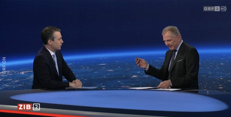 Dominik Nepp und Armin Wolf, ZiB2 — Screenshot / ORF ON