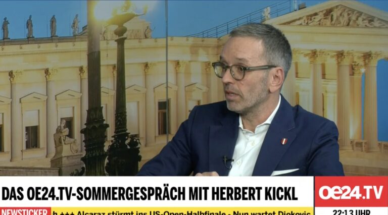 Herbert Kickl, Oe24 Sommergespräch — Screenshot / Oe24