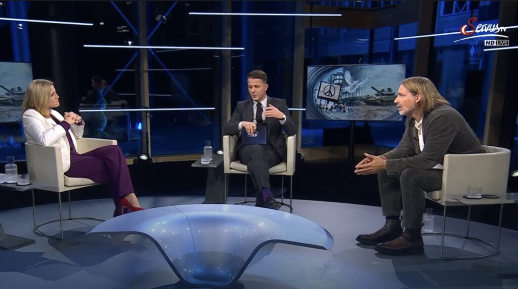 Beate Meinl-Reisinger, Michael Fleischhacker und Richard David Precht