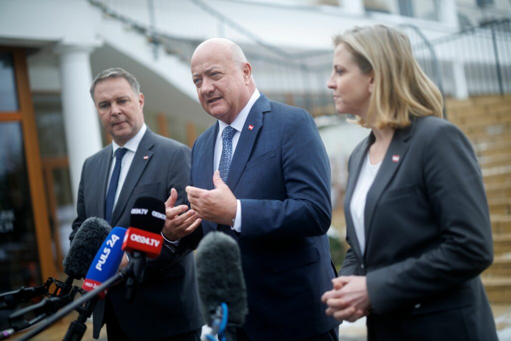 Andreas Babler, Christian Stocker und Beate Meinl-Reisinger