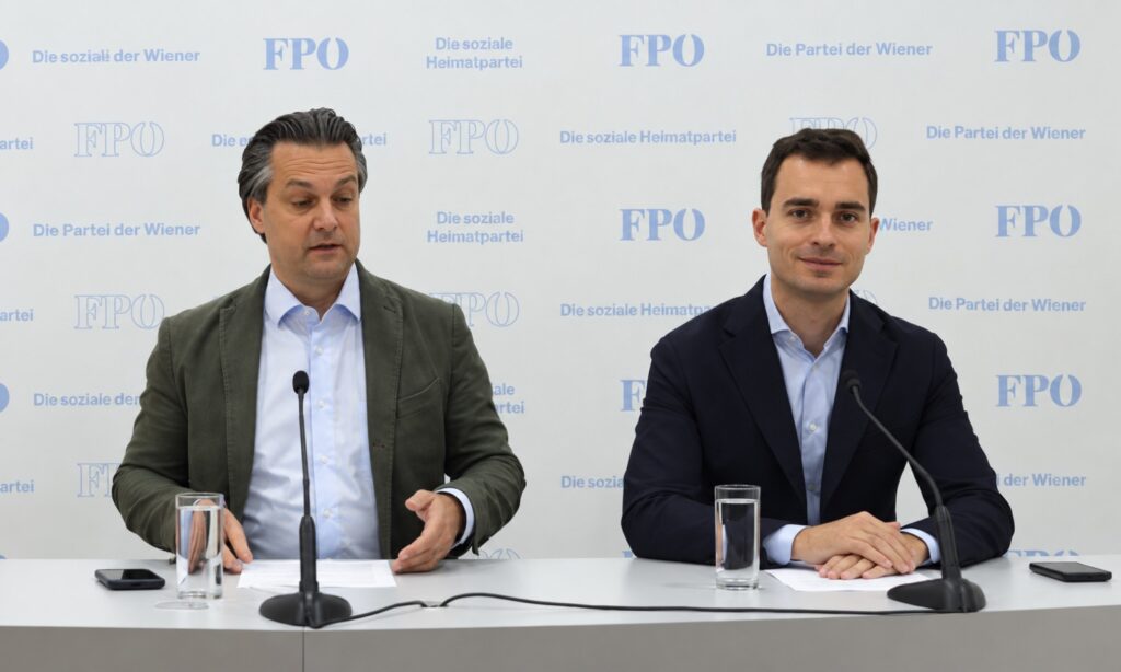 FPÖ-Wien-Obmann Dominik Nepp (l.) und Klubobmann Maximilian Krauss wollen genau hinschauen und haben einige Fragen an SPÖ-Bürgermeister Michael Ludwig.